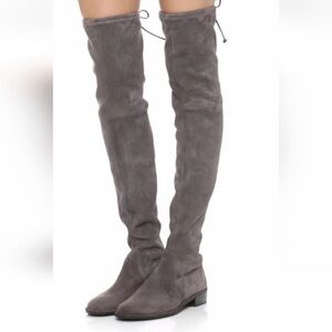 Stuart Weitzman Lowland Over-The-Knee OTK Suede Boots in Slate Grey Sz 6